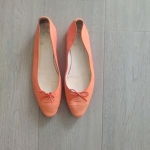 CHANEL Classic Summer Ballerina Flats Size 40 Canvas Logo Shoes
